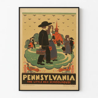 Vintage Pennsylvania Poster The Little Red Schoolhouse