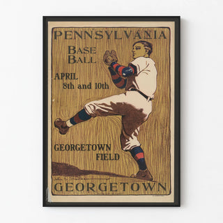 Vintage poster of a baseball game Pennsylvania vs Georgetown