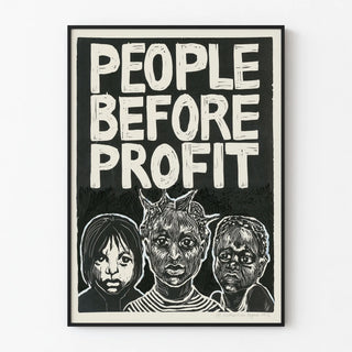 Decorative poster People Before Profit - Impactful committed art