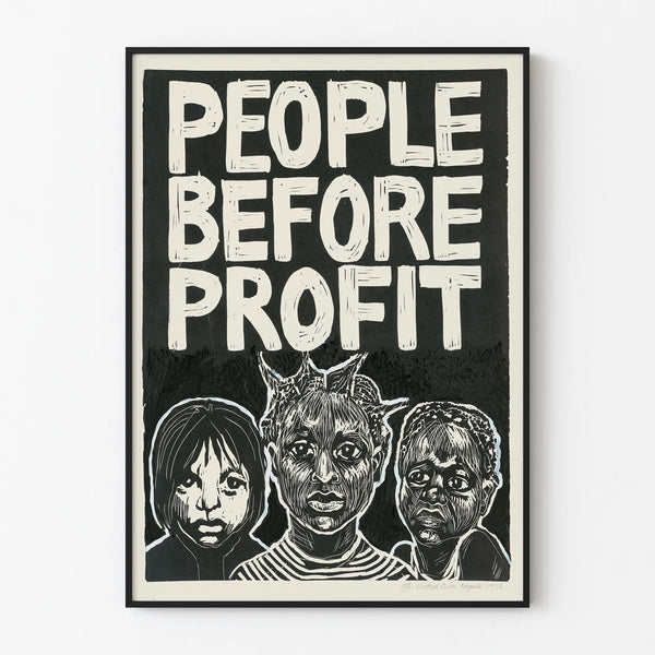 Decorative poster People Before Profit - Impactful committed art
