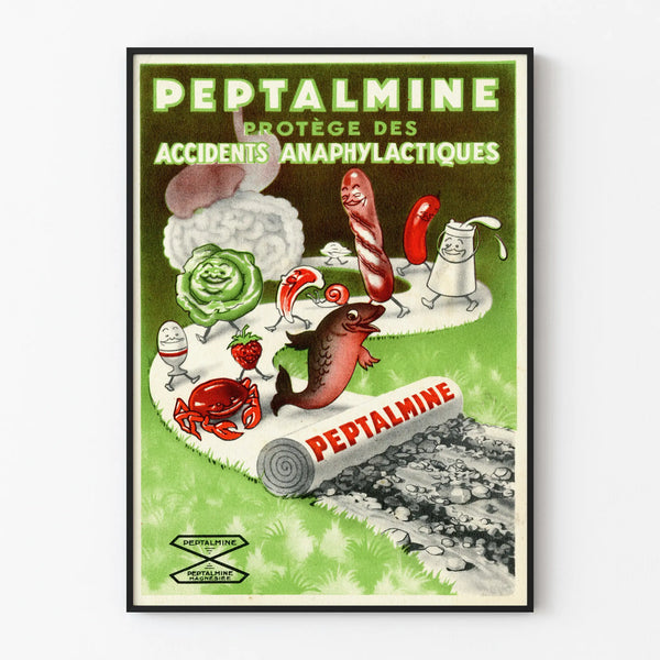 Vintage Poster Peptalmine - Retro Wall Decoration for Health and Well-being