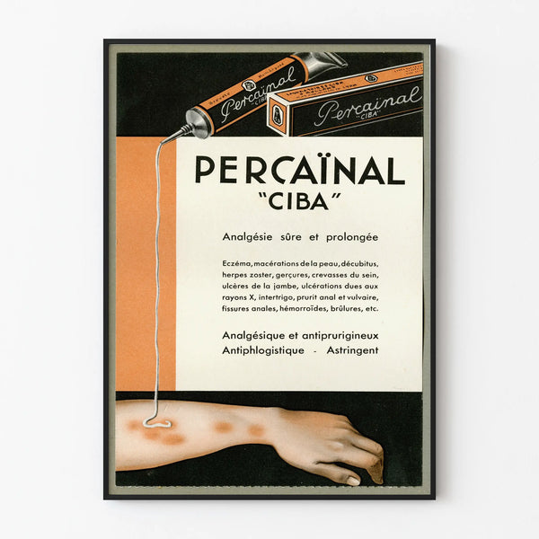 Vintage poster Percainal CIBA - Retro pharmaceutical wall decoration