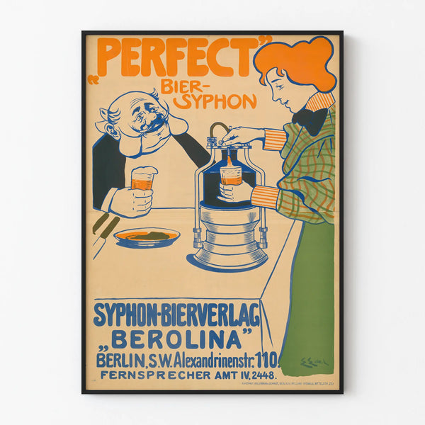 Vintage poster Perfect Bier Syphon Berolina Berlin - Retro wall decoration