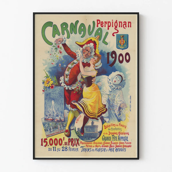 Vintage Poster of the Perpignan Carnival 1900 Wall Decoration