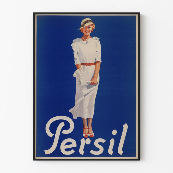 Vintage Persil advertising poster Elegant woman in white