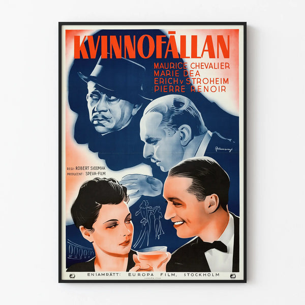 Vintage poster Kvinnofällan - Classic cinema wall decoration