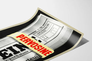 Vintage advertising poster for Pervosine, folded newspaper