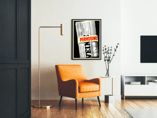 Vintage advertising poster for Pervosine, folded newspaper