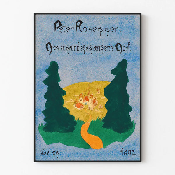 Vintage poster Das zugrundegegangene Dorf for wall decoration