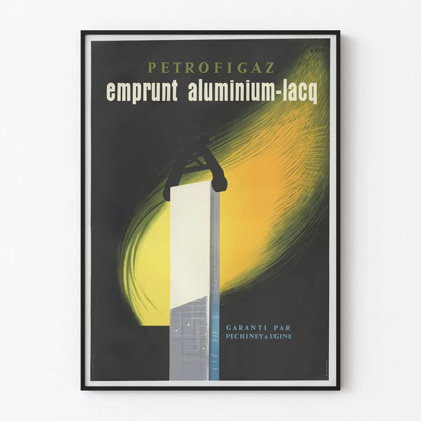 Vintage Petrofigaz Loan Poster Aluminium-Lacq