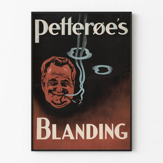 Vintage poster of Petterøes Blanding with a smoking pipe