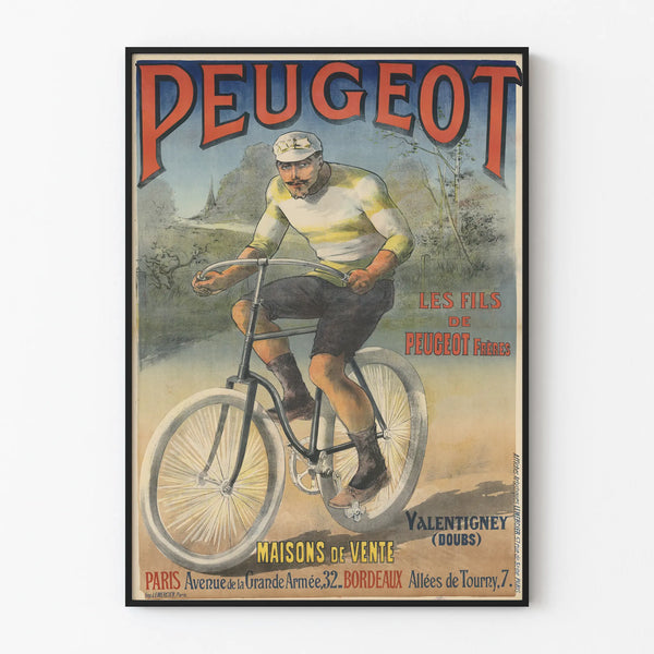 Vintage Peugeot Cycling Poster Wall Decoration