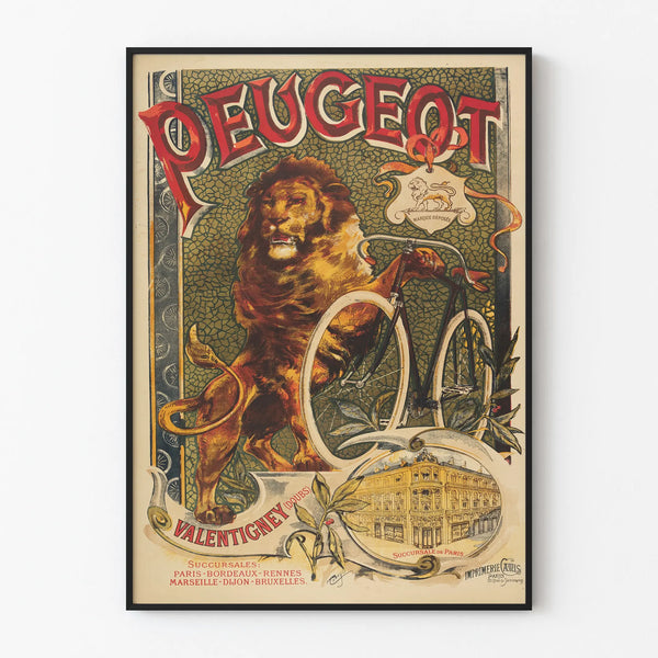 Vintage Peugeot Valentigney Poster Wall Decoration
