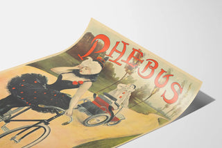 Vintage Poster Phebus Paris Cycling and Clown on Old Car