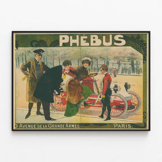 Vintage Poster Phébus Avenue de la Grande Armée Paris — framed artwork on a wall