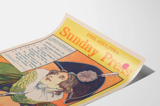 Vintage Poster Philadelphia Sunday Press 1895