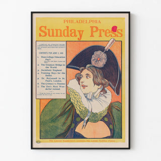 Vintage Poster Philadelphia Sunday Press 1895