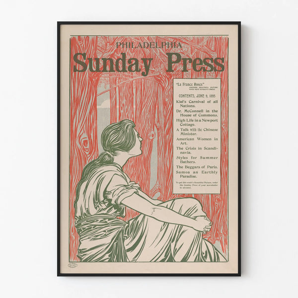 Vintage Poster Philadelphia Sunday Press 1895