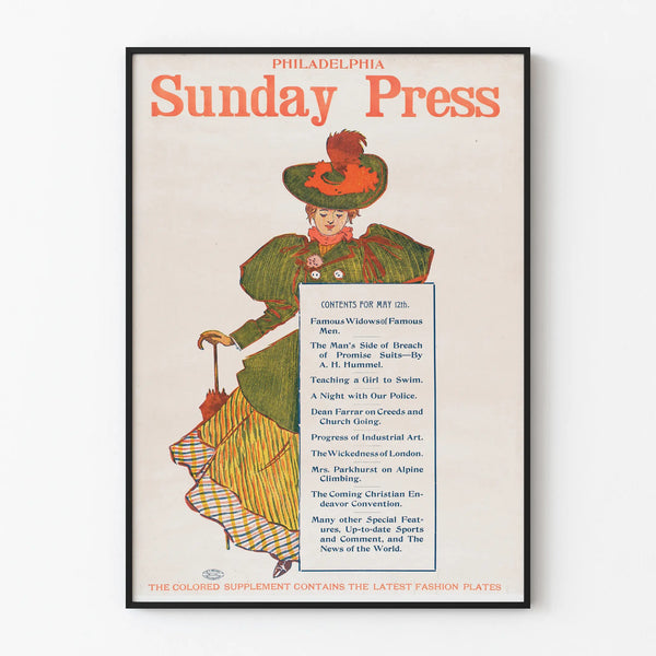 Vintage Poster Philadelphia Sunday Press May 10