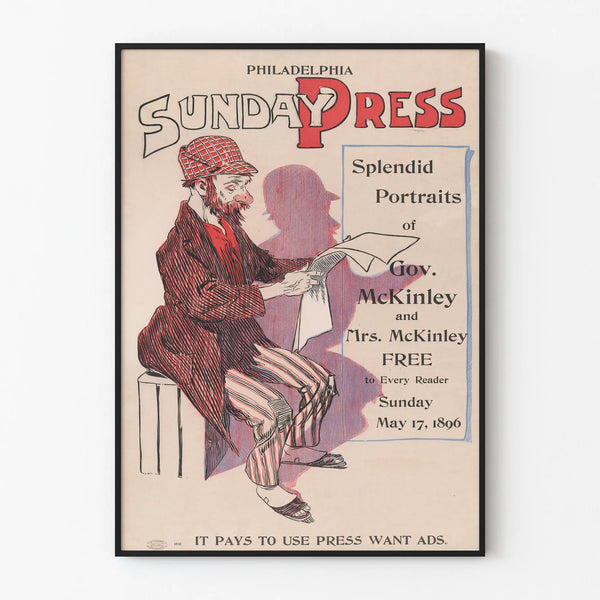 Vintage poster of Philadelphia Sunday Press - 1896