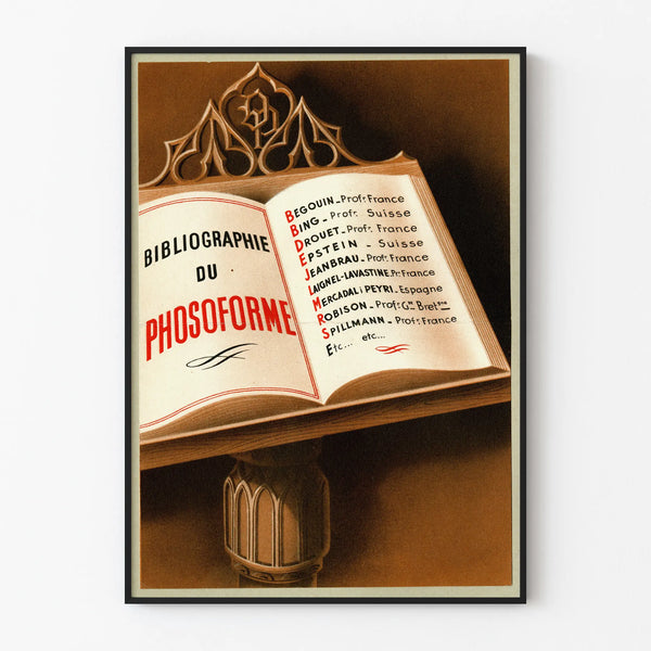 Vintage Poster Bibliography of the Phosoforme - Retro Wall Decoration