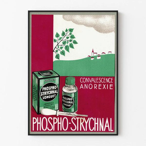 Vintage poster PHOSPHO-STRYCHNAL Longuet wall decoration