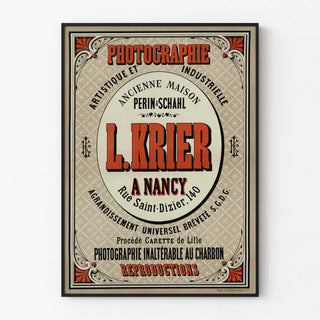 Vintage poster of artistic and industrial photography L. Krier in Nancy