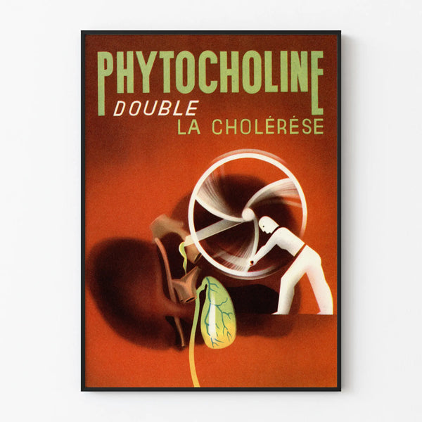 Vintage poster Phytocholine Double La Cholérèse - Retro health wall decoration