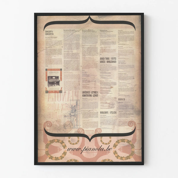 Vintage poster of Pianola concerts and events