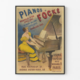 Vintage Poster of Focké Pianos Gold Medal Paris 1889