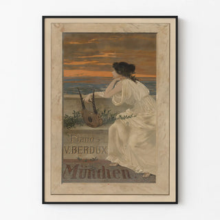 Vintage Poster Pianos V. Berdux Munich
