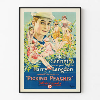 Vintage poster "Picking Peaches" with Harry Langdon and Bathers from the 1920s