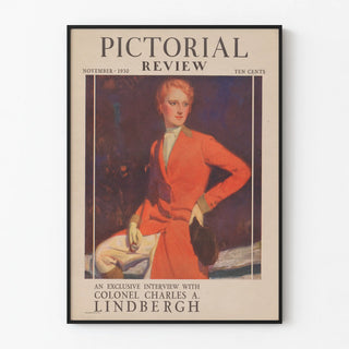 Vintage poster Pictorial Review - Exclusive interview with Colonel Charles A. Lindbergh 1930