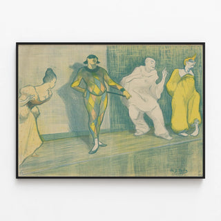 Vintage Costume Theater Scene Artistic Poster — framed artwork on a wall