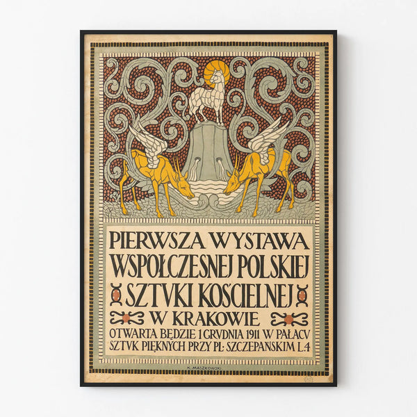 Ancient Polish religious art exhibition decorative poster