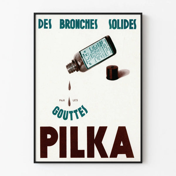 Vintage advertising poster for Pilka Drops for strong lungs