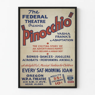 Vintage Pinocchio Theater Poster Federal Theatre