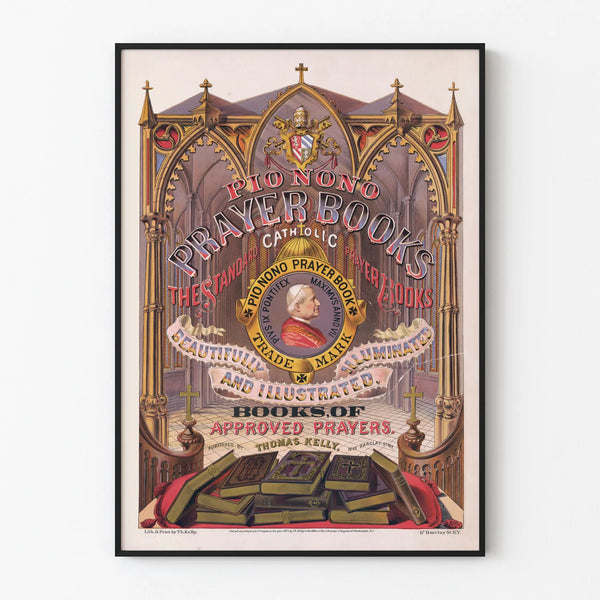Vintage Poster Pio Nono Prayer Books Religious Wall Decoration