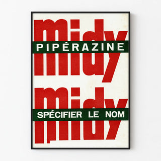 Vintage Poster Midy Pipérazine Specify the Name