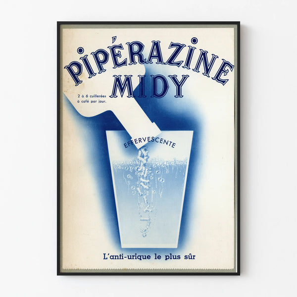 Vintage Piperazine Midy Poster - Retro Bubbly Wall Decoration