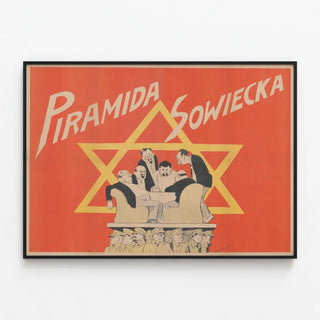 Romanian Vintage Poster Soviet Pyramid — framed artwork on a wall