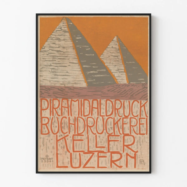 Vintage decorative poster pyramids Buchdruckerei Keller Lucerne