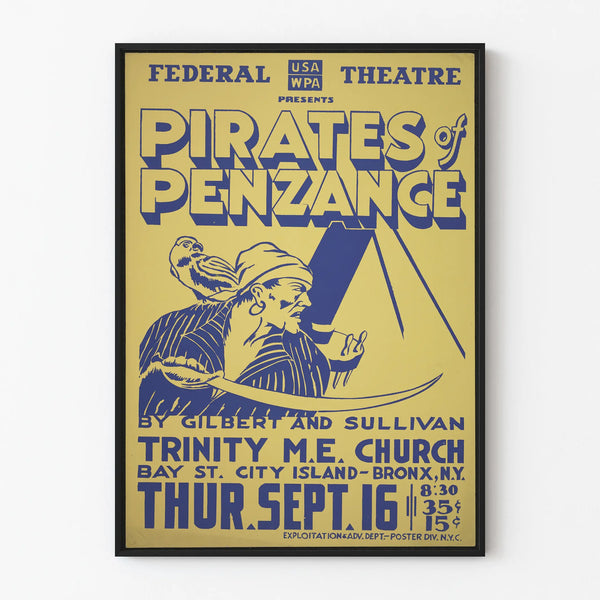 Vintage Poster of Pirates of Penzance - Theater Wall Decoration