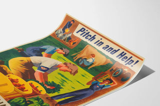 Vintage poster of the Women's Land Army campaign USA
