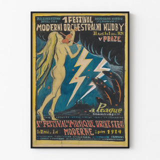 Vintage Poster of the Modern Orchestral Music Festival 1924 in Prague
