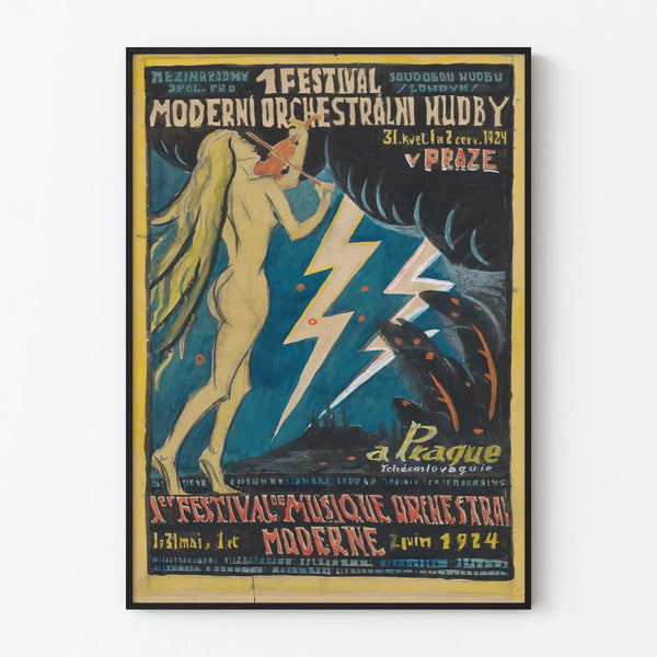 Vintage Poster of the Modern Orchestral Music Festival 1924 in Prague