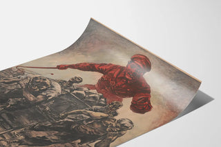 Historical anti-communist poster with dramatic effect for wall decoration