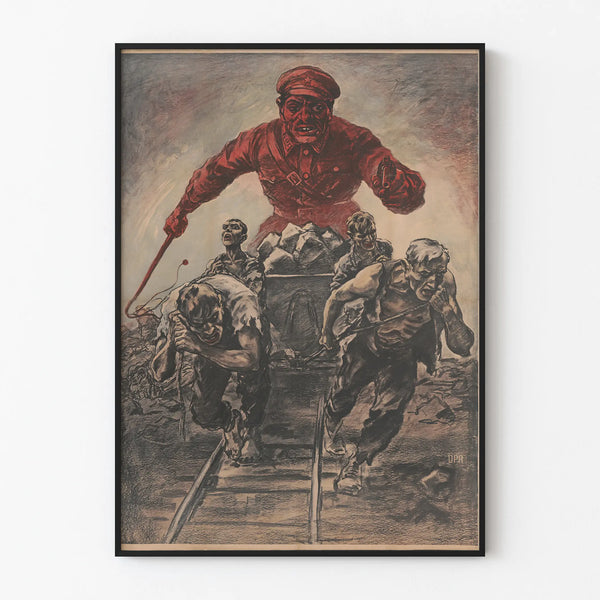 Historical anti-communist poster with dramatic effect for wall decoration