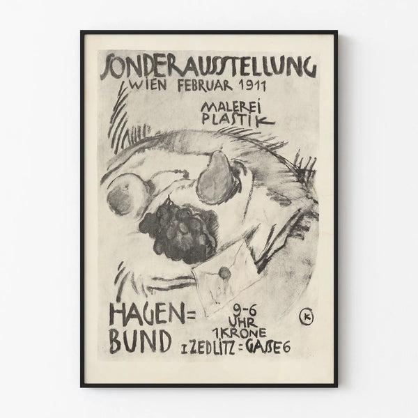 Vintage poster for special exhibition of painting and sculpture 1911