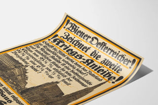 Vintage poster for the second war bond issue with a view of Stephansplatz